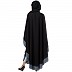 Embroidery Irani Kaftan with contrast border-Black-Grey